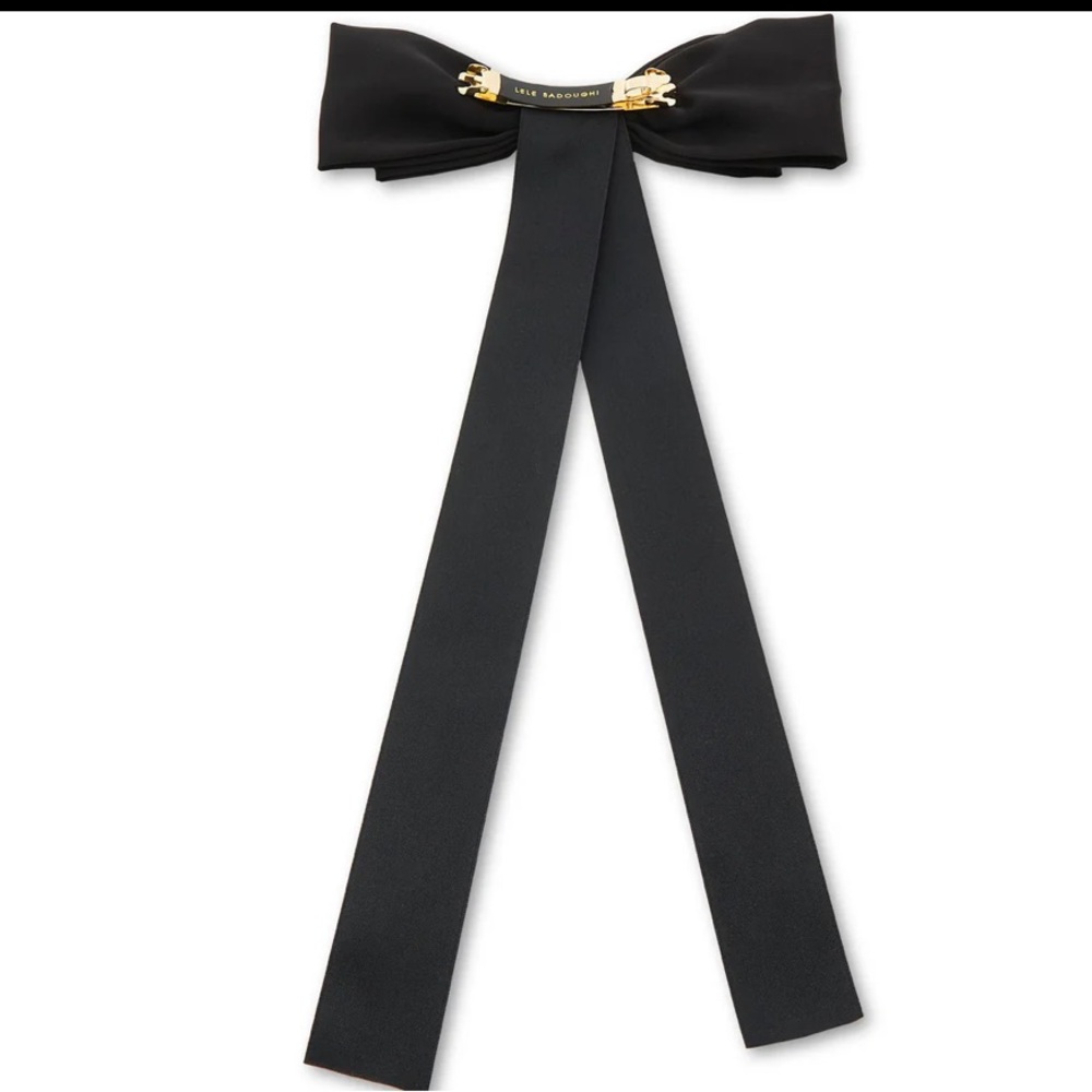 NWT Lele Sadoughi Jet Jane Bow Barrette, Black - Picture 3 of 5